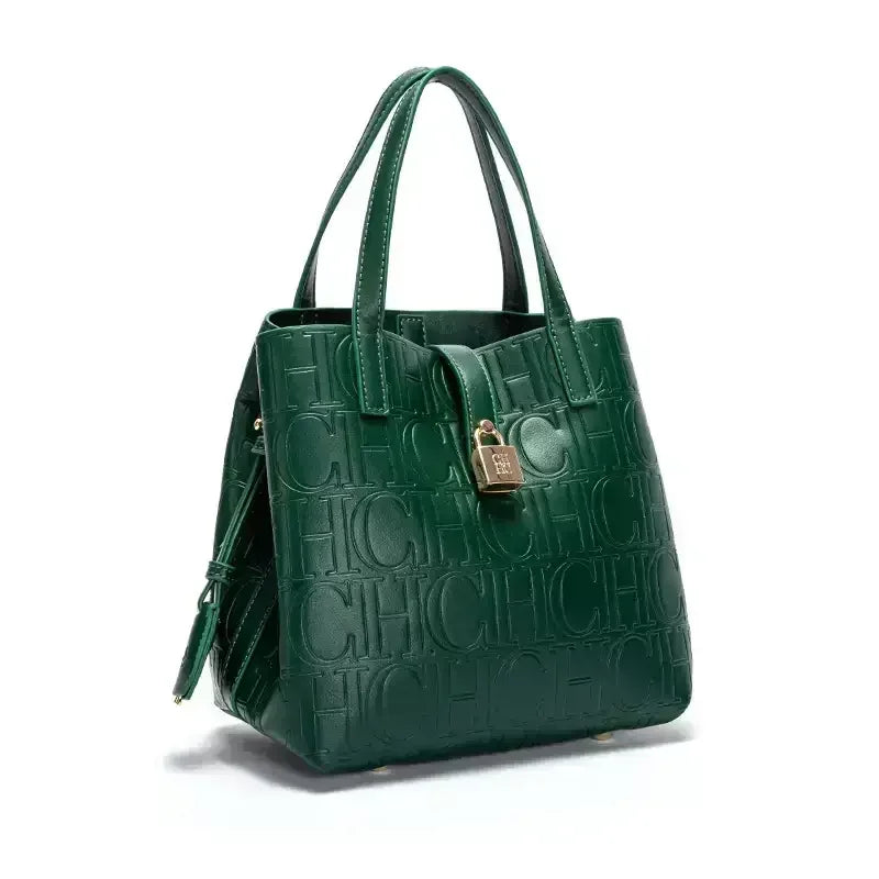 CH Geprägte Damen Crossbody Bag Buchstabendruck Design Damen Handtasche Große Kapazität Tragetasche Elegantes Temperament Damen Schultertasche