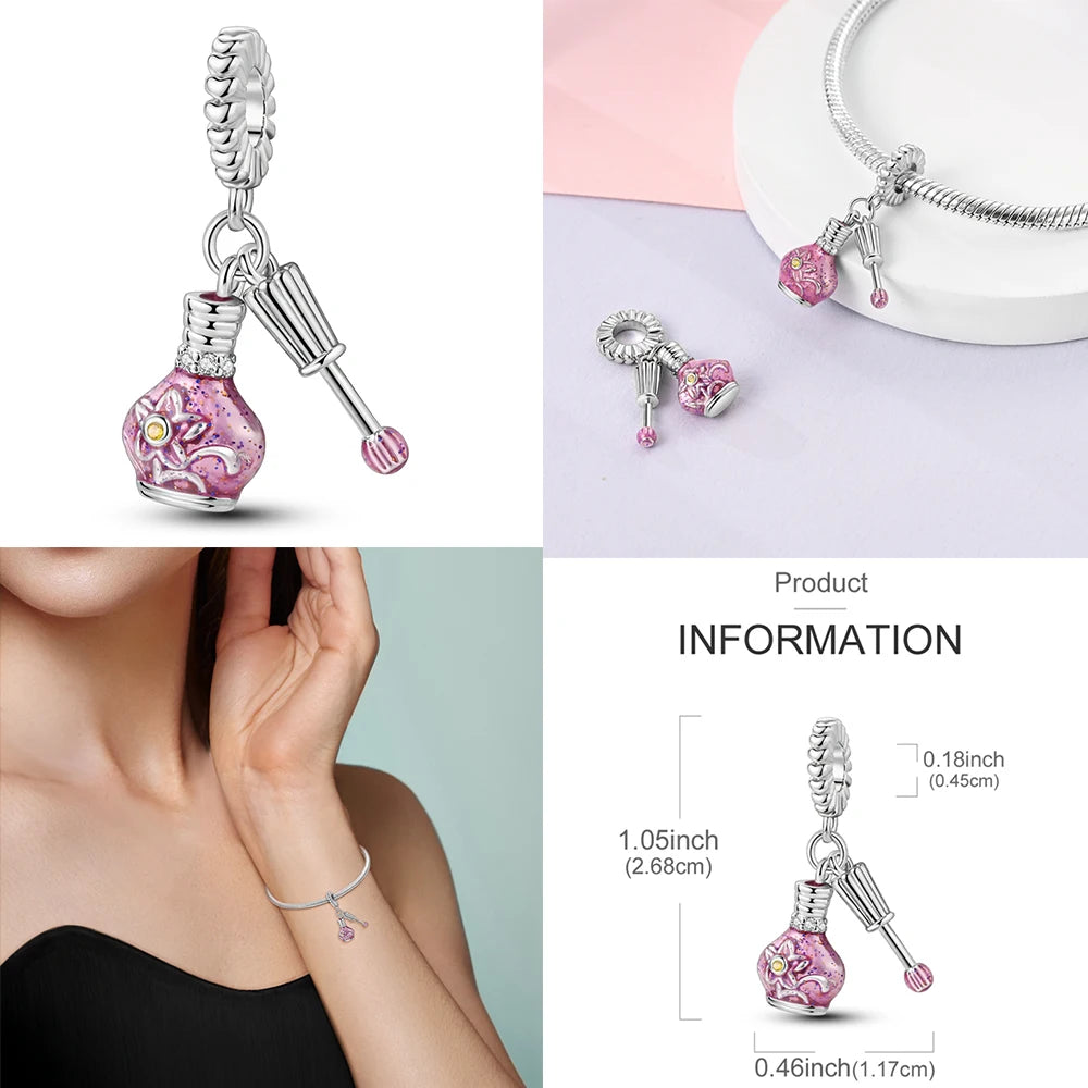 Anhänger 925 Sterling Silber Parfümflaschen-Perlen Anhänger passend für Original 925 Armband Herstellung für Damen Schmuck Mode DIY