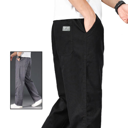 Black pants with a small inset showing a gray version of the same pants.