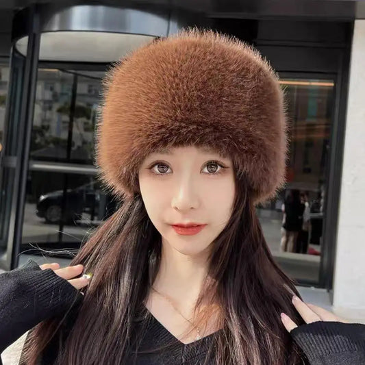 Women's Faux Fur Winter Hat – Warm Windproof Snow Cap