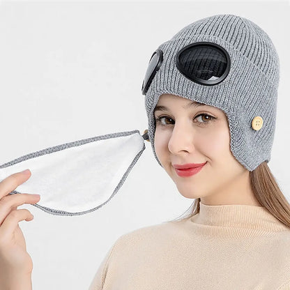 Winter Warm Fashion Windproof Cap Cold And Snow Protection Warm Ski Knit Headwear Outdoor Sports Bicycle Running Cap Men Women