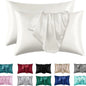 2pcs Satin Silk Pillowcase for Hair and Skin, Coral Pillow Cases Standard Size Set of   Super Soft Pillow Case