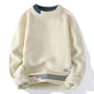 Pullovers Men Fashion Knitted Sweater Mens O-Neck Patchwork Casual Knitwear Slim Pullover Sweaters