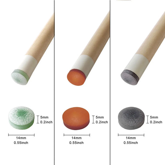 6PCS 14mm Pool Break Jump Cue Tips Billiard Head Tips For Break Jump Cue Stick Super Hard