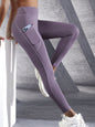 Neue High-Waist-Damen-Leggings Stretch-Yoga-Hosen Strumpfhosen mit Taschen Push-Up-Fitness-Lauf-Sportbekleidung Unifarbene Hosen
