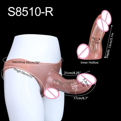 SXXY Silikon Unterhosen & Boxershorts mit Penishülle Männlicher Masturbator Strap-on Hohl Dildo Sexspielzeug für Männer Frauen