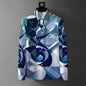 Men's Abstract Color-Block Stripe Print Shirt