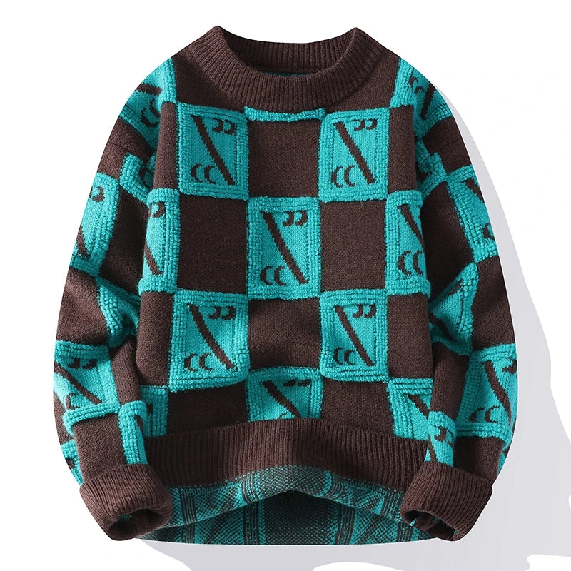 Fall/Winter Mens Brand Pullovers Sweaters High Quality Thick Warm Cashmere Sweater Men Luxury Plaid Pull Homme 2024