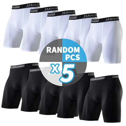 1/2/5Pcs Teenagers To Adults Multi-size Men's Sports Underwear Fitness Long Boxer Shorts Running Training Basketball Football Sh