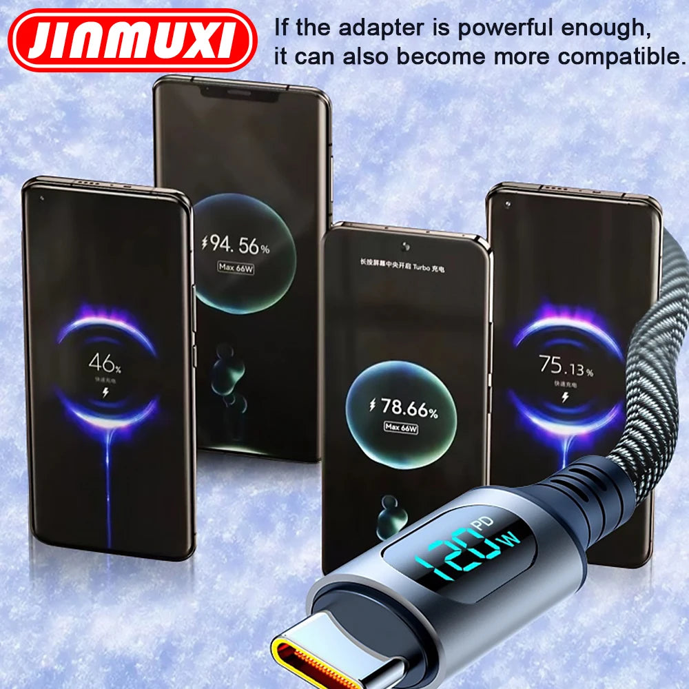 120W USB-C Fast Charge Cable with LED Display | 1m & 2m