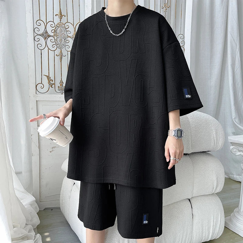 Casual Short Sleeve T-Shirt And Shorts Sports