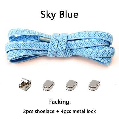Gummiband-Schnürsenkel ohne Binden, Einheitsgröße für Erwachsene und Kinder, Sportschuh-Schnürsenkel, schnürsenkellos, flach, dehnbar