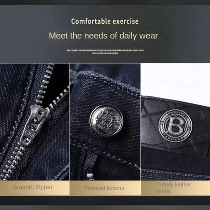 Brand Men's Straight-leg Jeans High-quality Light Luxury Embroidered Casual Versatile Fashion Slimming Smooth Silhouette Style