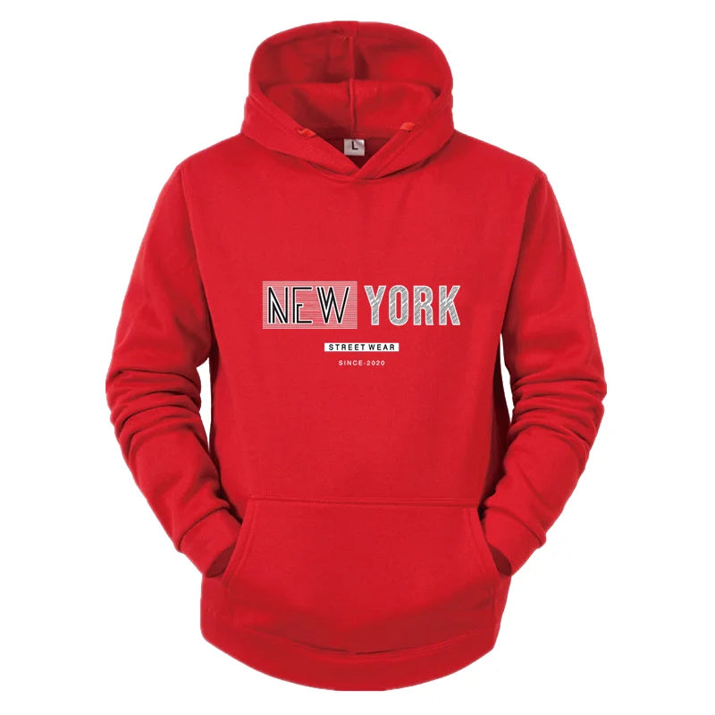 New York City Men's and Women's Hooded Fashion Letter Print Pattern Sportswear Casual Harajuku Hooded Pullover Sportswear