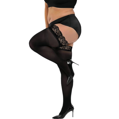 Plus Size Fishnet Garter Belt Bodysuit Tights XXL