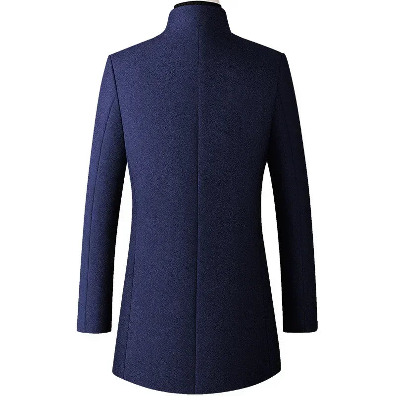 Navy blue coat on a white background