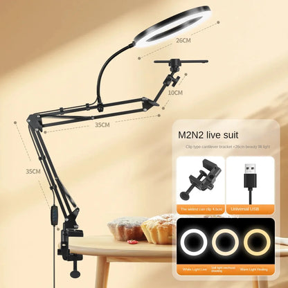 Live-Ständer Handy Professionelle Overhead-Beleuchtung Feste Aufnahme Kamera Mit Anleitungs-Aufnahme Video Selfie Stick