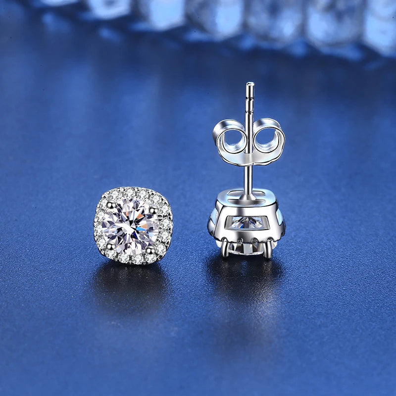 VVS1 Moissanite Studs | D Color 925 Silver GRA
