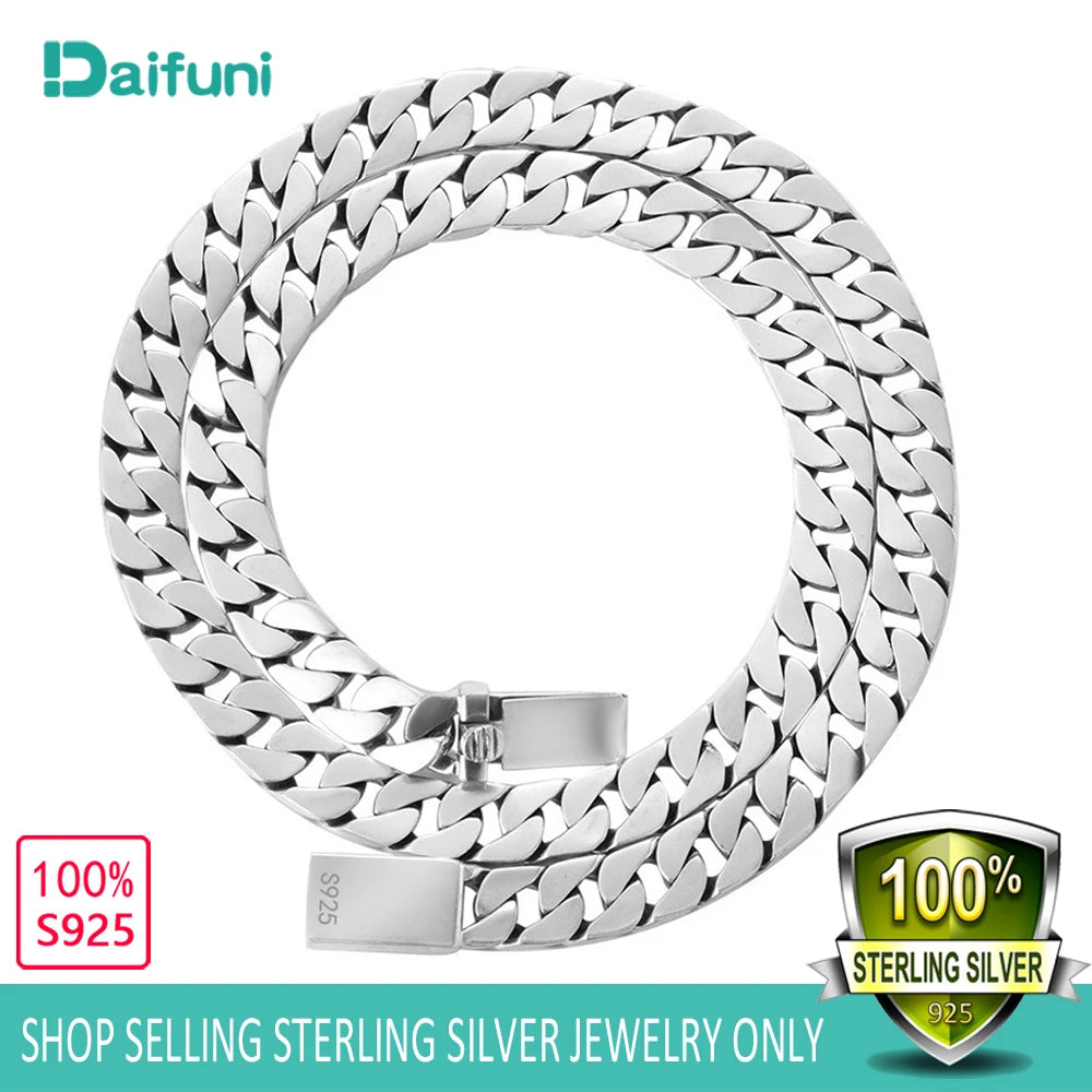 S925 Sterling Silver 10MM Wide Miami Fine Necklace Cuban Curb Chain