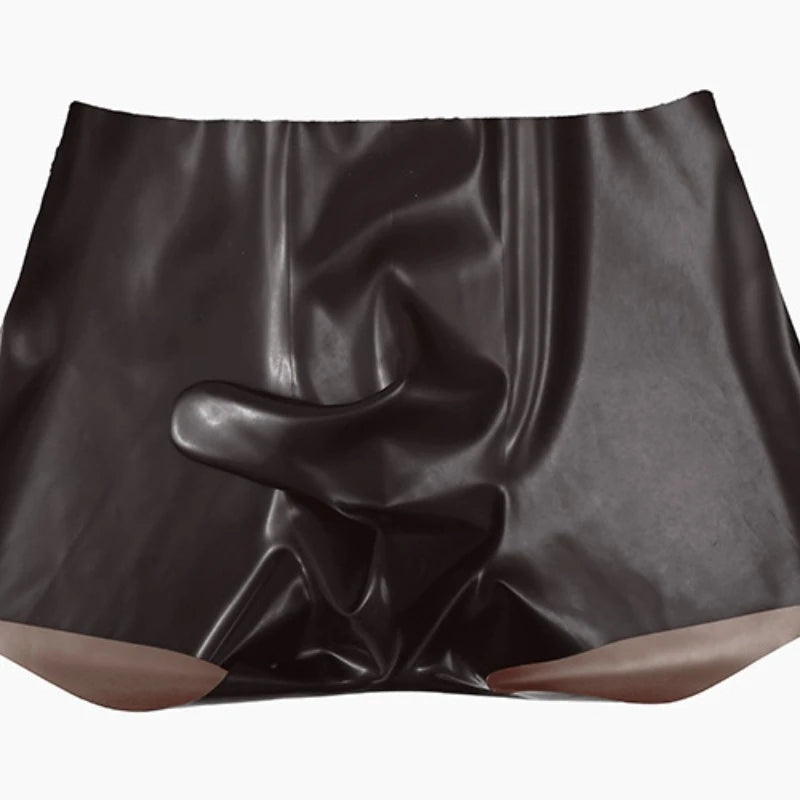 Herren Fetisch Latex Höschen Gummi Boxershorts Peniskondom Unterwäsche Kondom Cock Pouch Shorts Sexy Unterhosen für Herren