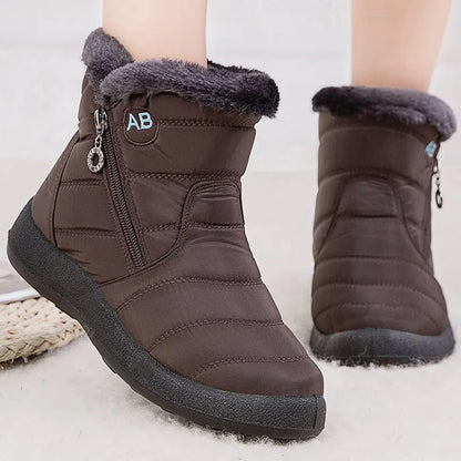 Women's Boots Women's Ankle Boots With Fur Winter Shoes Women Low Heels Winter Boots Snow Waterproof Winter Footwear