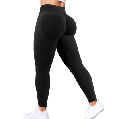 Nahtlose Damen Yoga-Hose mit fester Taille, dreifacher Bund, sexy Hüftstraffung, enge Sporthose, Fitness-Übungs-Yoga-Hose