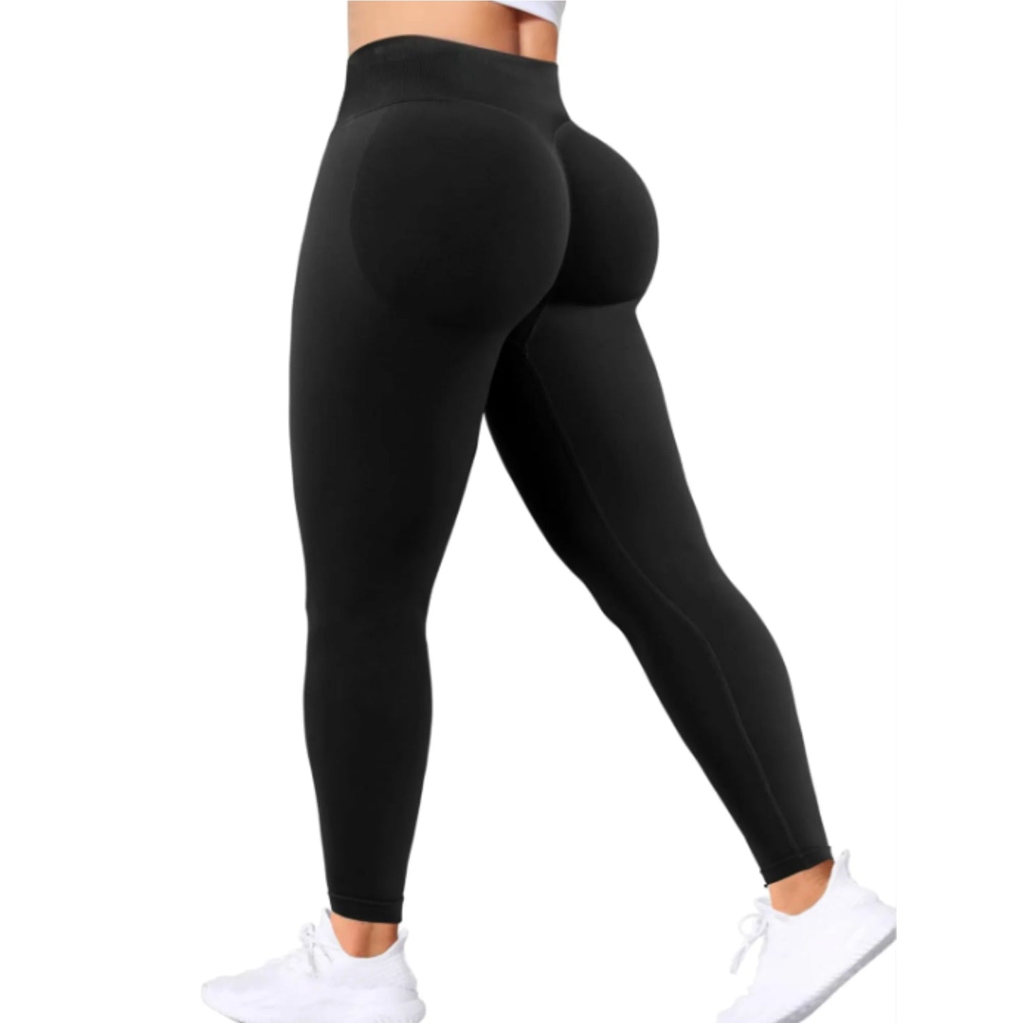 Nahtlose Damen Yoga-Hose mit fester Taille, dreifacher Bund, sexy Hüftstraffung, enge Sporthose, Fitness-Übungs-Yoga-Hose