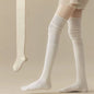 Knee High Socks for Women | Thin Long Stacked Socks Solid Colour Patchwork High Elasticity Stockings (1/3/5 Pairs)