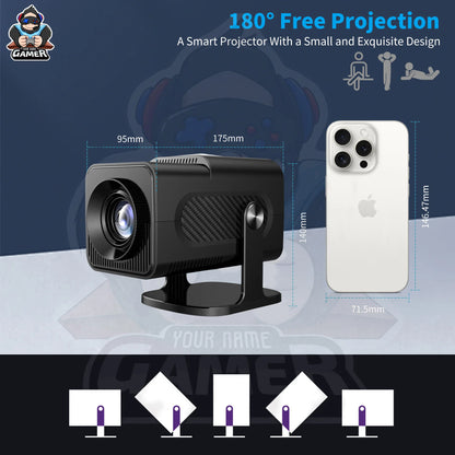 HCS350PRO plus 3D HD portable  Retro video game consoles projector smoothly without buffering for Android WIFI6 dual system game
