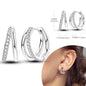 925 Sterling Silver Hoops Earrings Hypoallergenic Hoops Earrings With Zirconia Fashion High Quality Jewelry for Women Girls