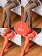 Elegant Lace Top Thigh High Stockings for Women Sheer Black Mesh with Floral Design Stretchy and Stylish Socks