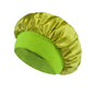 Damen Satin Haube Schlafhaube Haarpflege Seidenhaube Einfarbige breitkrempige Schlafhaube mit elastischem weichen Band