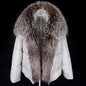 2025 MAOMAOKONG White Duck Down Jacket Winter Women Warm Loose Coat Natural Real Fox Fur Collar Thick Luxury Outerwear parkas