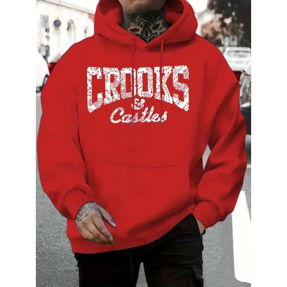[Crooks & Castles | Graphic] Crooks & Castles 1-teiliger Grafik-Hoodie für Herren | Lässiges Polyester-Sweatshirt mit leichtem Stretchanteil