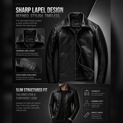 Black leather jacket with features highlighted on a dark background