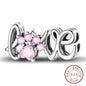 Charm 925 Sterling Silver Pink Pendant Charm Fit Original Charm Bracelet Necklace Beads DIY Jewerlry Accessories