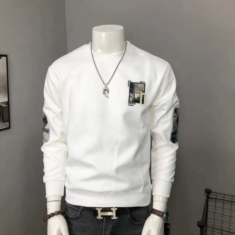 Langarm-Kapuzenpullover Herren Strick Rundhals Cool und Vielseitig Personalisiertes Oberteil