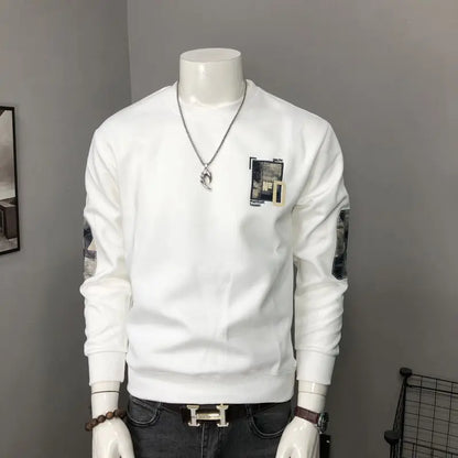 Langarm-Kapuzenpullover Herren Strick Rundhals Cool und Vielseitig Personalisiertes Oberteil
