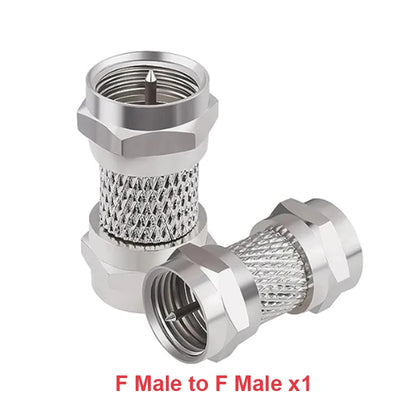 F Type to TV IEC 90 Degree Male Plug Female Jack RF Coaxial Adapter Splitter Gold Plated Connector for Cable TV Satellite TV DVR