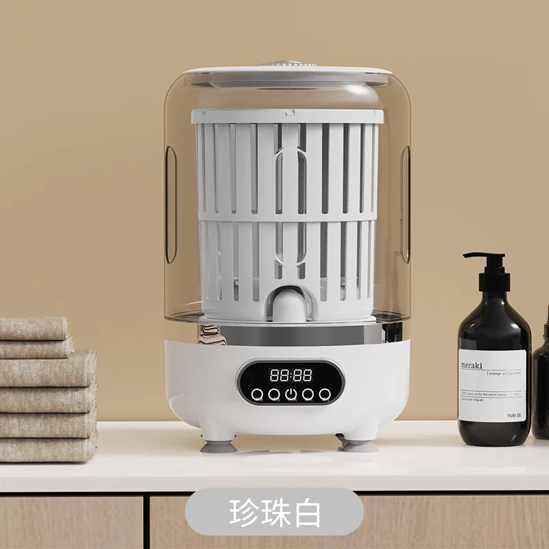 Multifunktionale tragbare wiederaufladbare Mini-Waschmaschine mit Entwässerungsfunktion für Babykleidung, Unterwäsche, Socken – Kabelloser Wäschebecher