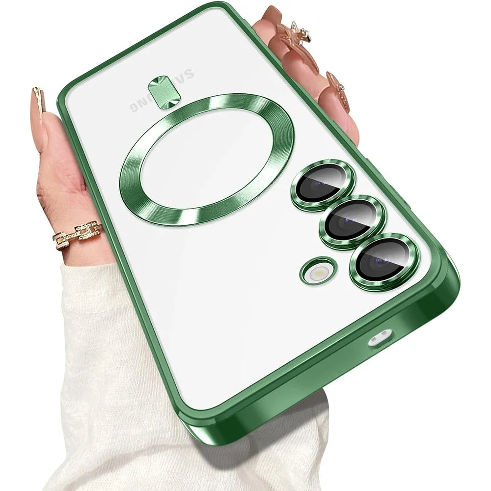 Luxury MagSafe Plating Silicone Case Samsung S26 S25 S24