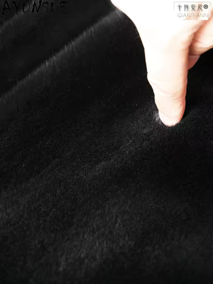 Men's Natural Mink Real Fur Coat – Luxury Winter Hoodie