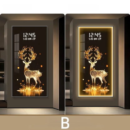 Elk Modern LED Clock Wall Mural Bedroom Corridor Decor