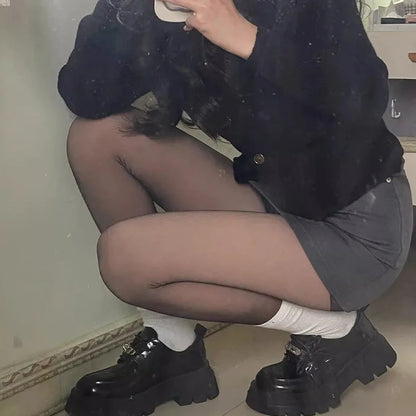 Neue Damen Thermo-Leggings Winter Warm Verdicken Sexy Strümpfe Durchscheinende Strumpfhose Damen Fleece Hohe Elastische Schlanke Strumpfhosen Hosen