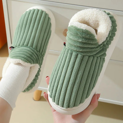 Soft Sole Fur Slippers Women Winter Warm Fuzzy Plush Shoes
