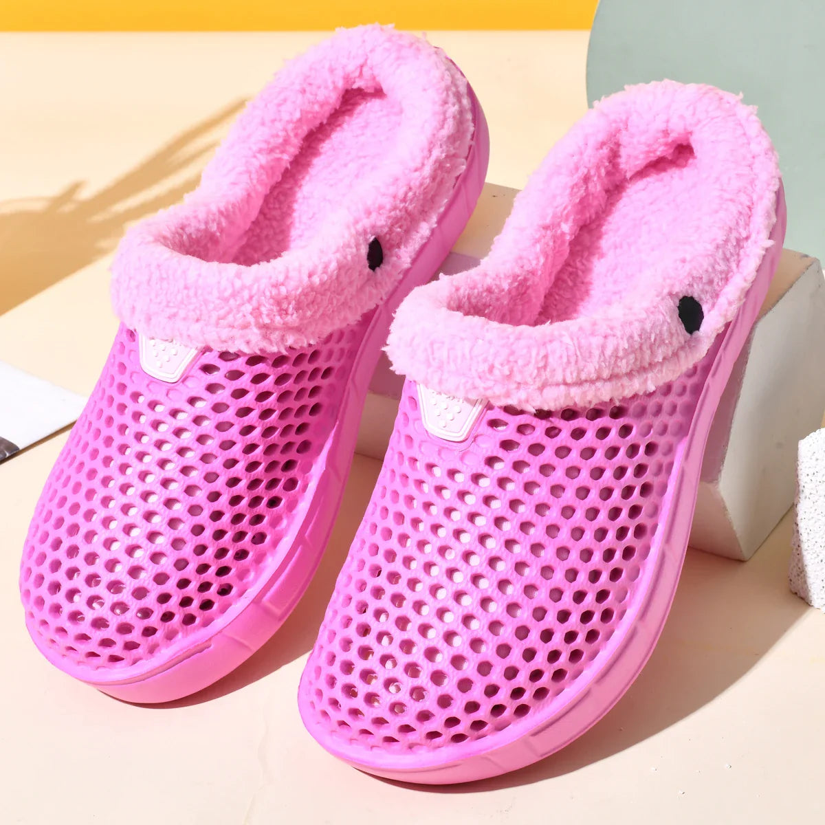 Paar Winter Warme Samt Clogs Pantoletten – Herren & Damen