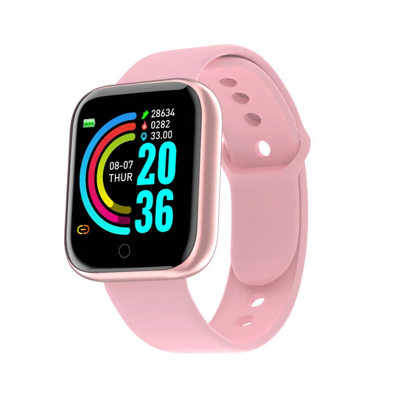 Multifunktionale Smartwatch für Herren und Damen, Bluetooth-verbundenes Telefon, Musik, Fitness-Sportarmband, Schlafmonitor, Y68 Smartwatch D20