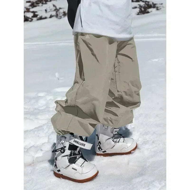 Fashion Single-Board-Skihose Lässige Track-Hochbund-Hose Weite Hose Wasserdicht Verschleißfest Professionelle Doppel-Board-Skihose