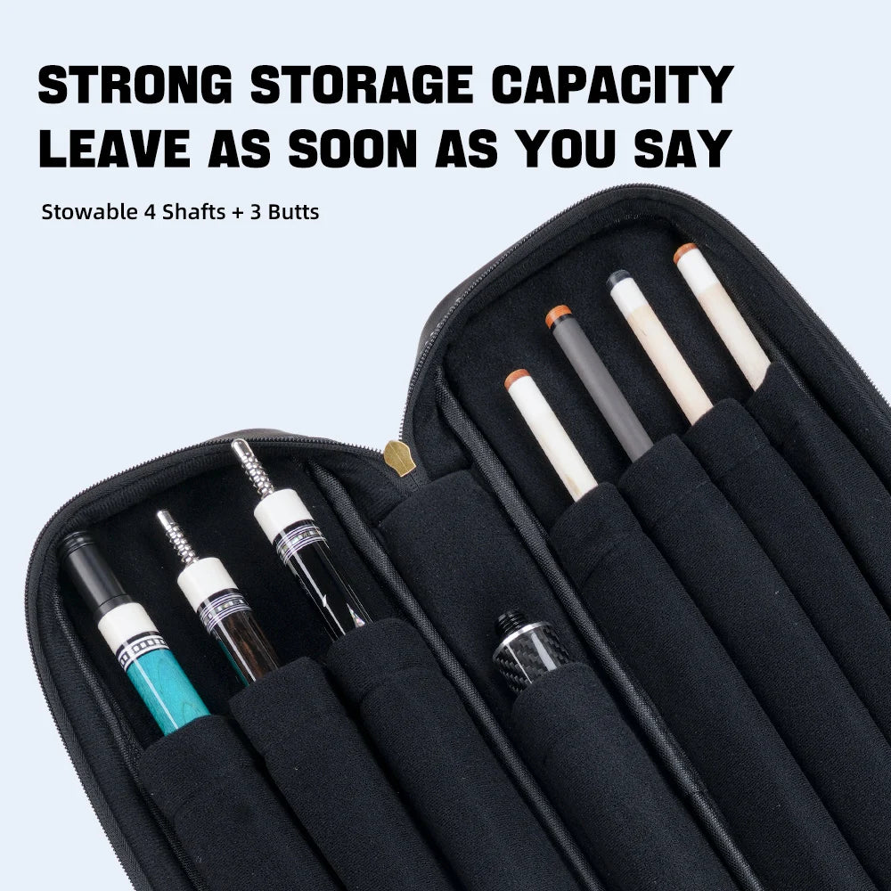 KONLLEN PU Leather Pool Cue Case – 3 Butts 4 Shafts
