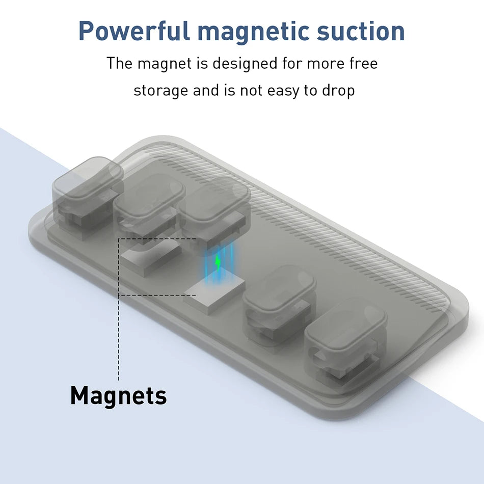 Magnetic Car Cable Clamp - Silicone Wire Holder 5pcs